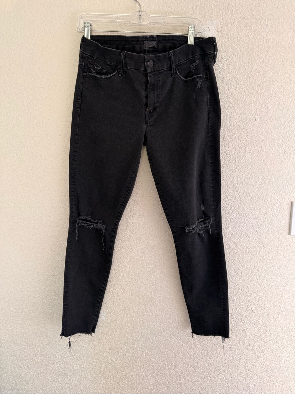 Mother denim jeans looker ankle fray cropped